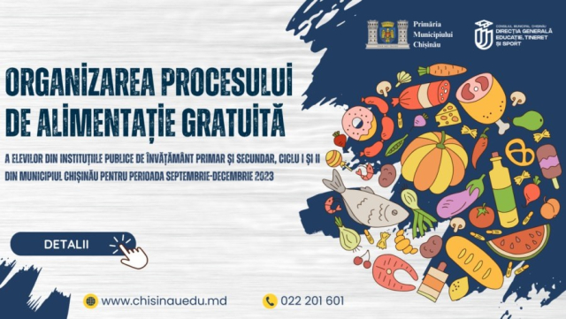 Organizarea alimentației elevilor din instituțiile de învățământ cu subordonare municipală, în anul de studii 2023-2024